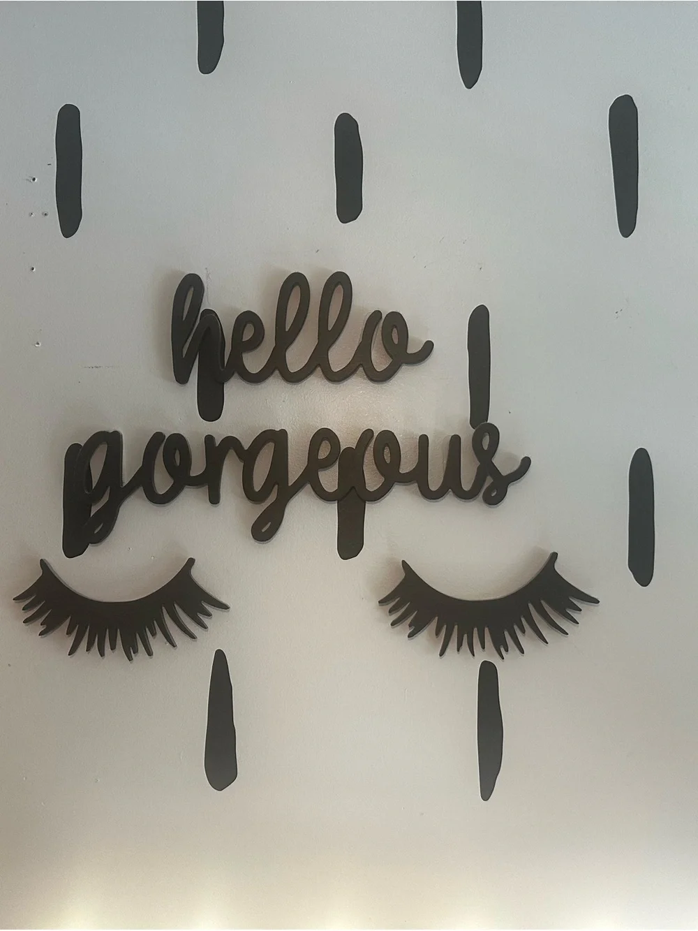 Hello Gorgeous Script Wall Sign in Black